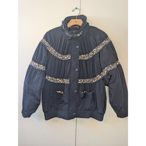 Free People Bomber Blue & Floral Jacket | XS| Zip Up - Picture 16 of 16